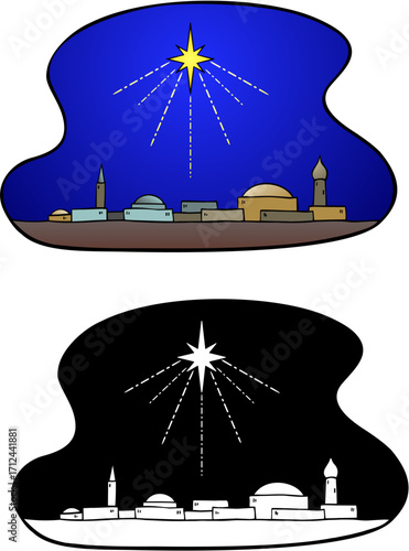 Star of Bethlehem, with bonus black outline version