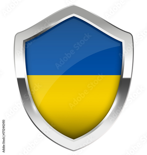 ukraine shield with the flag of ukraine with chrome metal frame Free Download ukraine shield with the flag of ukraine with chrome metal frame - GFXLoad