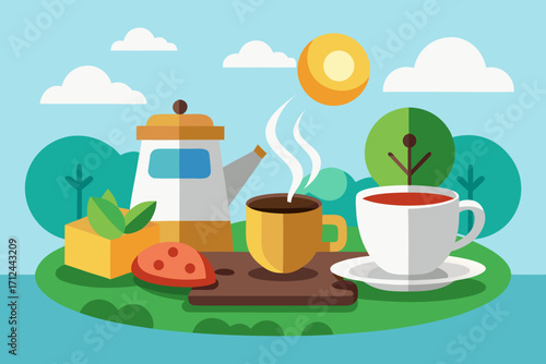 vector illustration of a garden