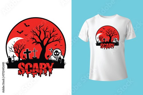 "Trick or Treat" typography Halloween t-shirt design.