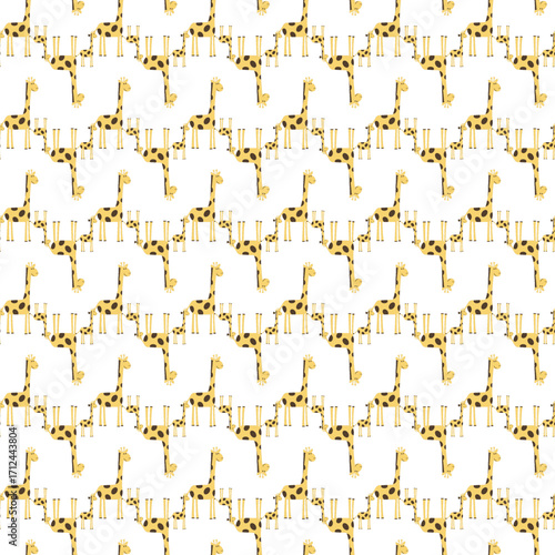 Adorable repeating pattern featuring playful cartoon giraffes perfect for children's projects fabric design nursery decor and whimsical creative uses.