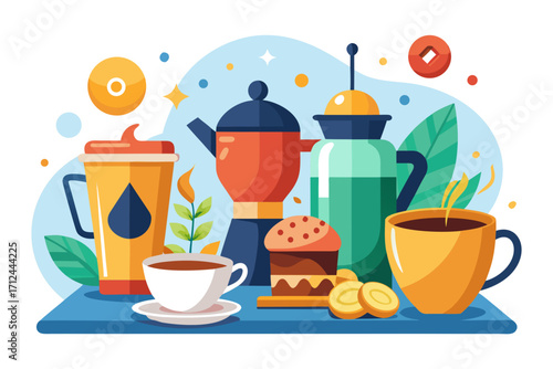 set of cups of coffee