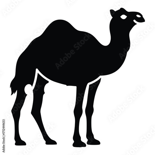 Silhouette camel standing profile view desert animal wildlife icon symbol representation silhouette