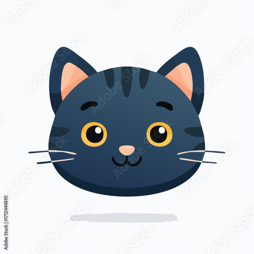 Adorable Cartoon Cat Face A Cute Illustration for Designs and Prints