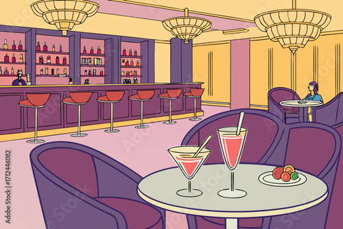 illustration of a cafe