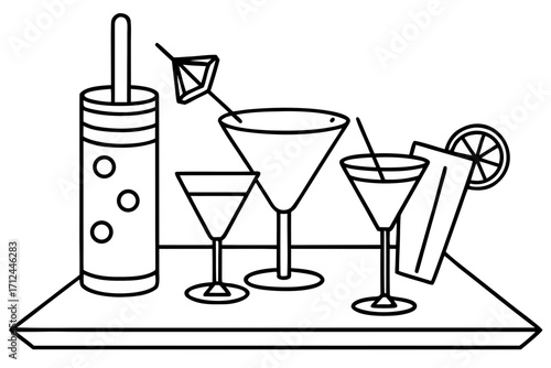 cocktail with ice and lime