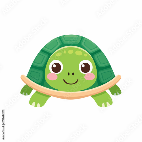 Cheerful Turtle Illustration A Delightful Cartoon Character with a Happy Smile