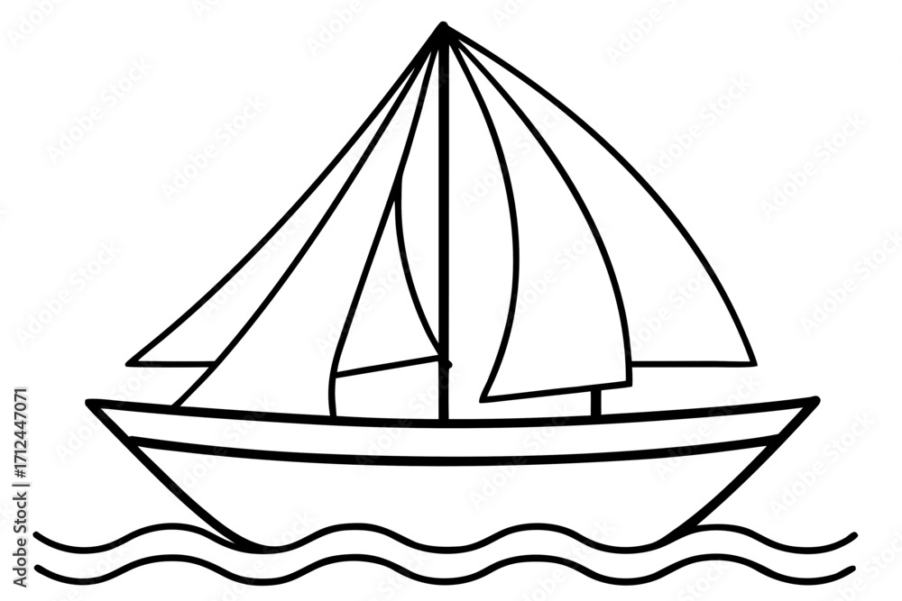 Obraz premium sailing ship vector illustration