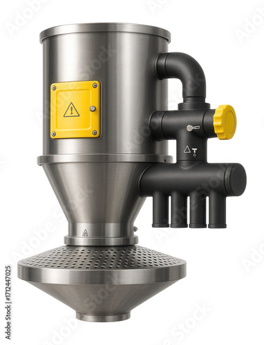 Fluidized bed dryer with a perforated plate and air distribution system for drying plastic pellets in a recycling factory