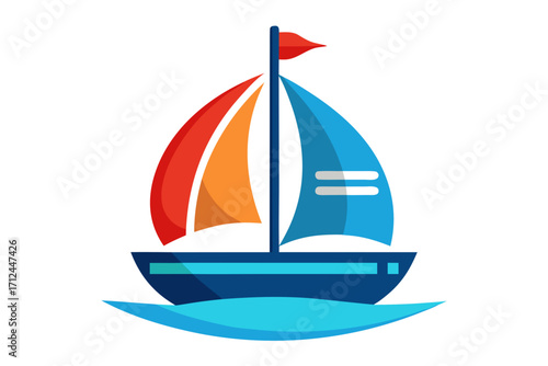 sailing ship on a white background