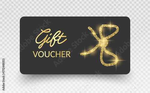 Elegant Gift Voucher with Golden Glitter Effect