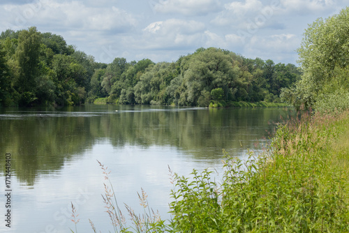 Flußlandschaft an der Mündung des Lechs in die Donau