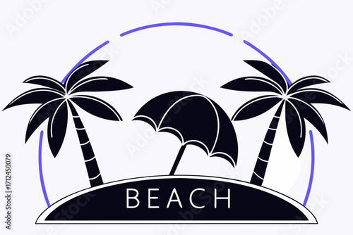 tropical island with palm