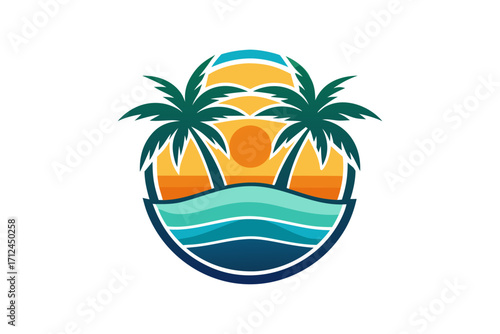 tropical island vector illustration