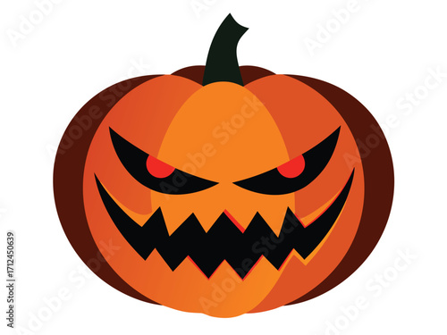Sinister Jack o Lantern Lurking in Shadows Halloween Vector Design with Classic Fonts