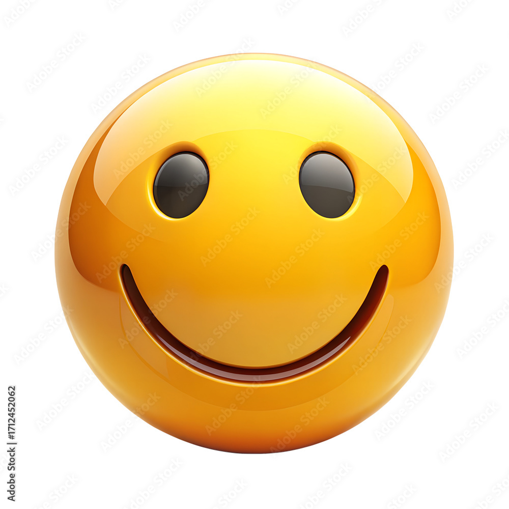 Fototapeta premium Happiness smile icon isolated on transparent background high quality PNG