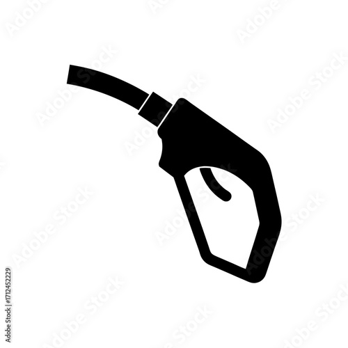Fuel nozzle in black silhouette on transparent background