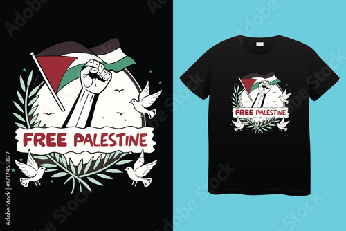 Stand with Palestine with brush design social media post