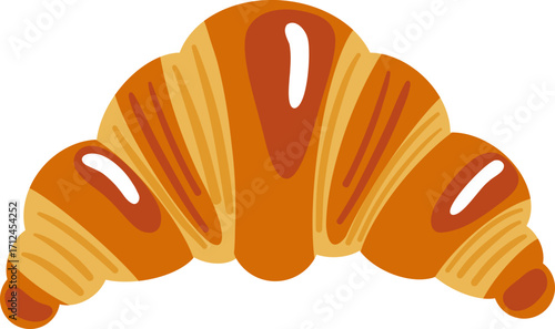 cute fresh bake croissants bakery vector cartoon illustration