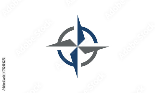 a compass-themed graphic image, with a white background. Vector graphic base.