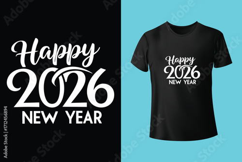 happy new year typography t shirt design for all time , new year t shirt, new year typography