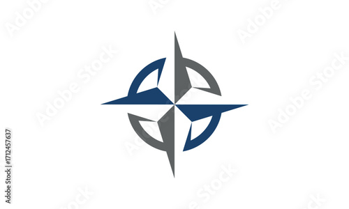 a compass-themed graphic image, with a white background. Vector graphic base.