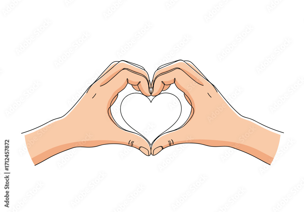 Fototapeta premium Making a heart shape with hands demonstrating love and care.