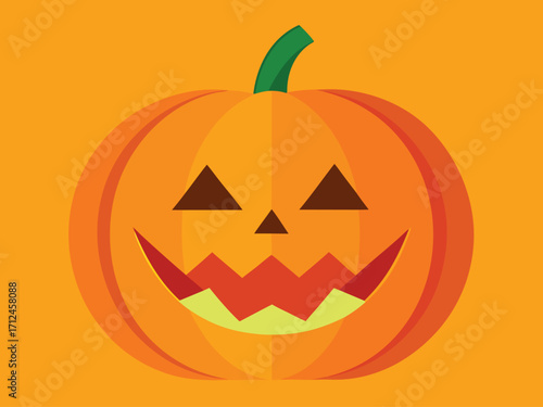 Friendly Halloween Jack o Lantern Vector Illustration