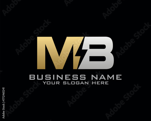 Initial MB logo concept with electric template vector