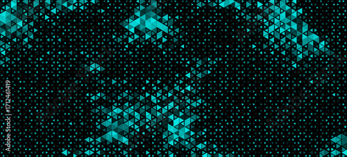 Triangles Halftone Pattern Vector Abstract Geometric Technology Background. Triangular Half Tone Texture. Minimal Style Dynamic Tech Wallpaper