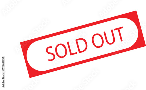 SOLD OUT Red Stamp with Angled Design | Sale Promotion, Limited Edition, Product Depletion, Temporary Unavailable Message for E-commerce and Retail