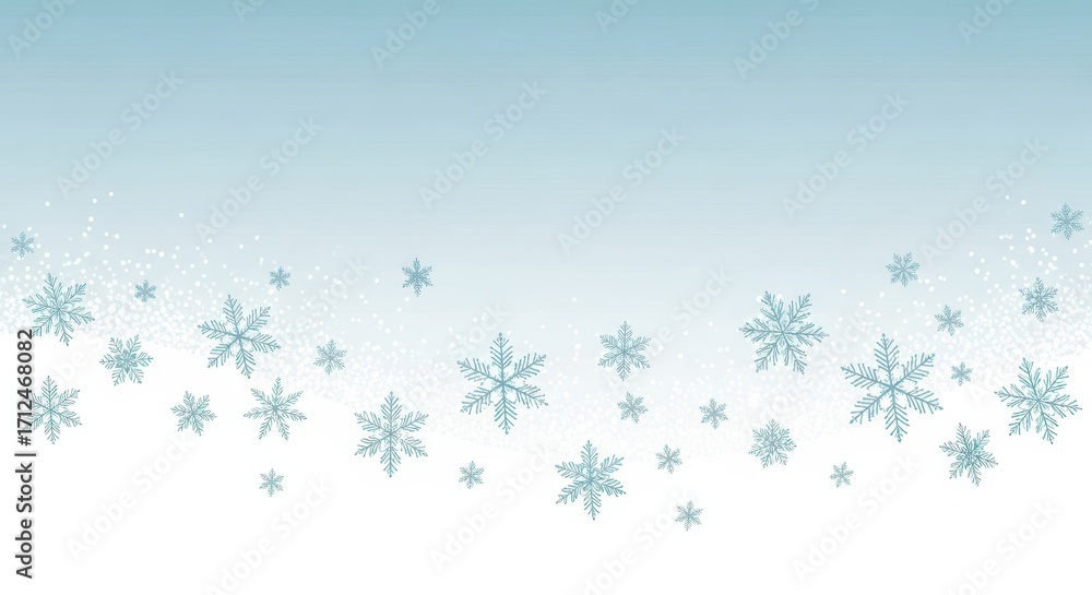 Fototapeta premium Gentle Snowflakes Falling Down Creating a Winter Wonderland Scene