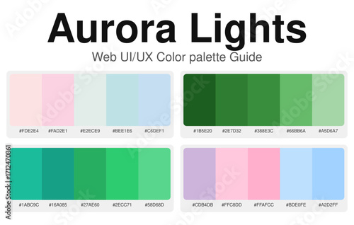 Web UI/UX Color Palette Aurora Lights