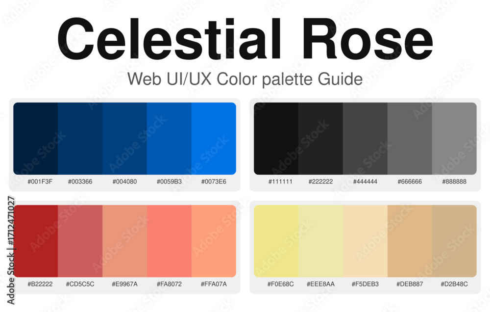 Fototapeta premium Web UI/UX Color Palette Celestial Rose