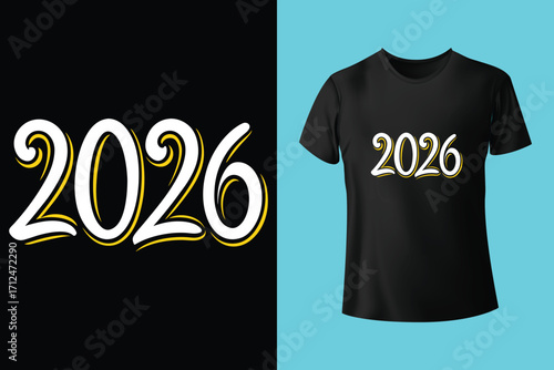 2026 lettering new year text logo Number, lettering logo, number, new, gold, 2016, alphabet, new year, t shirt, concept.