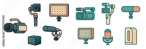 Professional videography and audio production equipment for modern digital content creation, filmmaking, and media projects