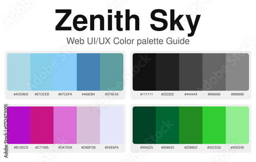 Web UI/UX Color Palette Zenith Sky