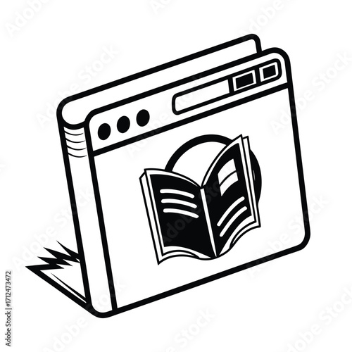 E-Reader Online Book Icon for Digital Reading & Learning