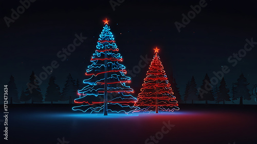 christmas tree in the night