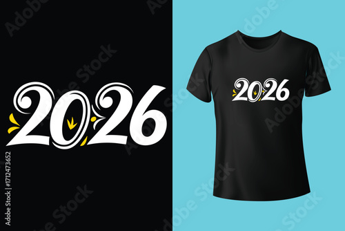 2026 lettering new year text logo Number, lettering logo, number, new, gold, 2016, alphabet, new year, t shirt, concept.