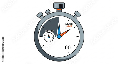 Stopwatch illustration a classic timekeeping device, perfect for representing speed, timing, deadlines, and efficiency