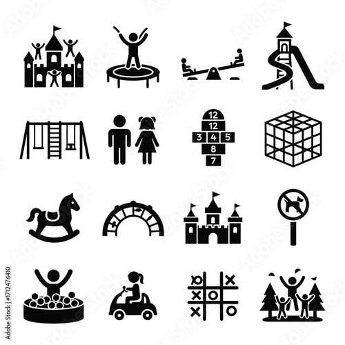 Playground Icons Fun Activities for Kids