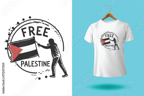 Free gaza free palestine graphic design and tshirt design with national colors