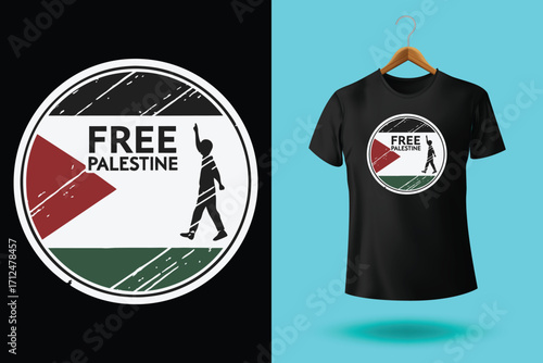 Free gaza free palestine graphic design and tshirt design with national colors