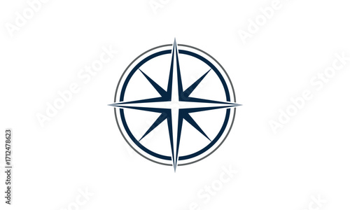 a compass-themed graphic image, with a white background. Vector graphic base.