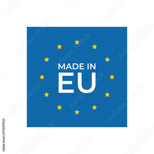 Geometric Square Minimalist Made in Europe Label