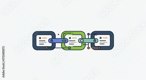 A minimalist chain link illustration, , representing connection, collaboration, and the interconnectedness of systems and relationships