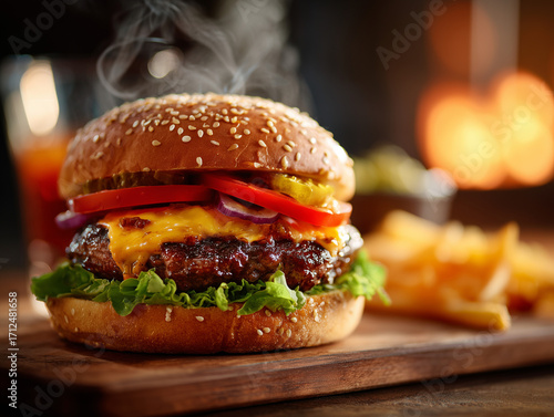 Steaming Hot Cheeseburger