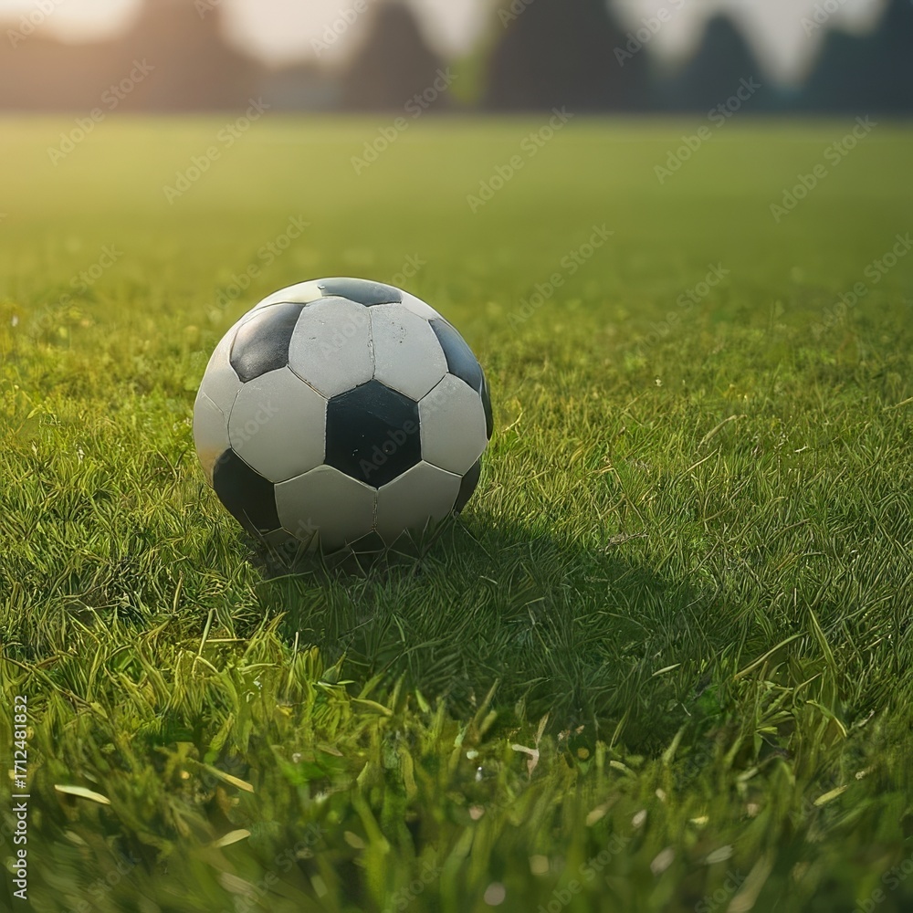 Fototapeta premium soccer ball on grass