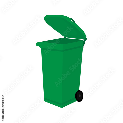 green large trash can vector